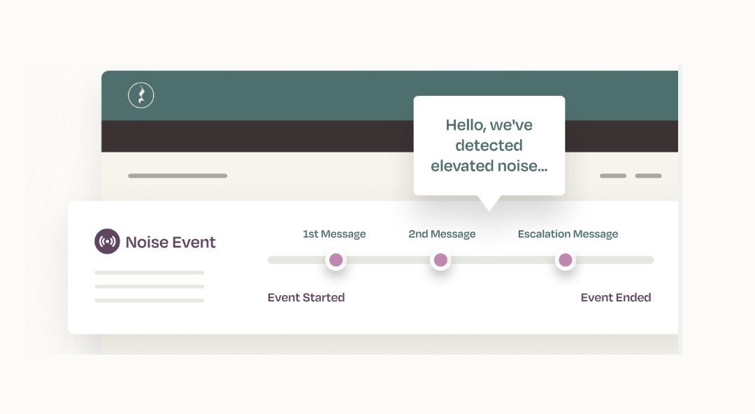 A view of NoiseAware’s alerts messaging system