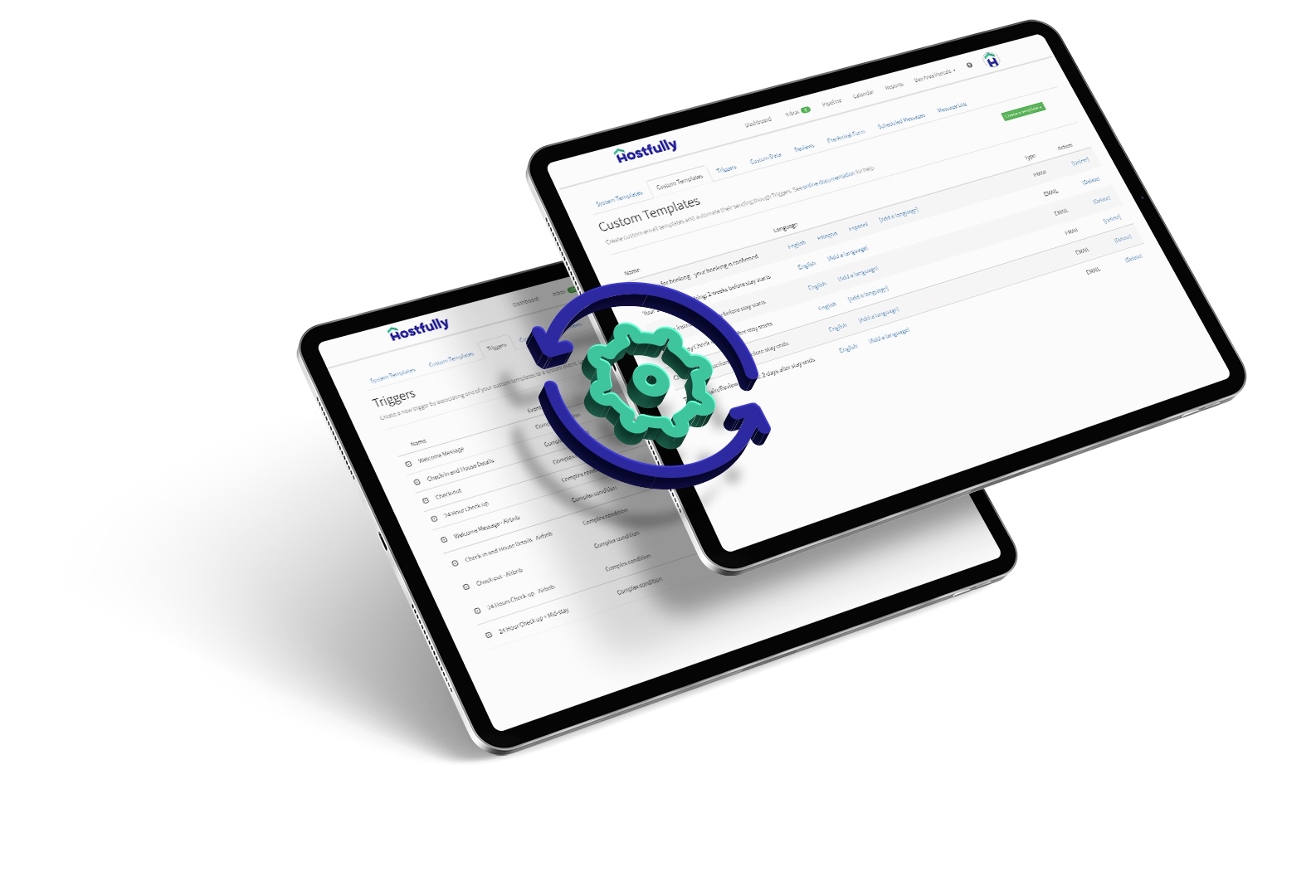 Image showing automation triggers and templates with the Hostfully PMP