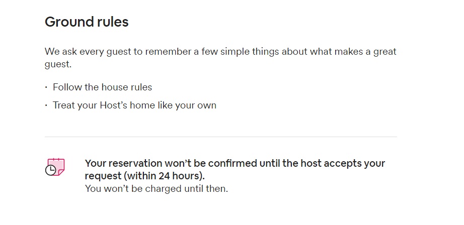 A view of an Airbnb Request to Book page