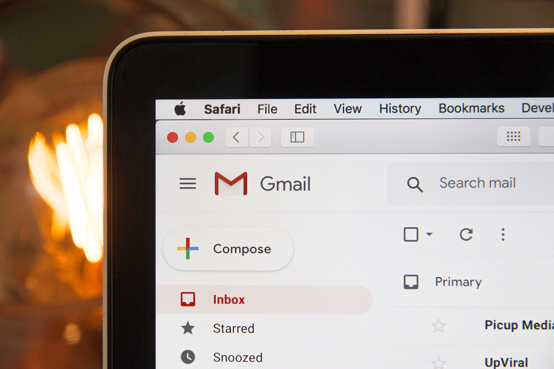 A view of a Gmail inbox.