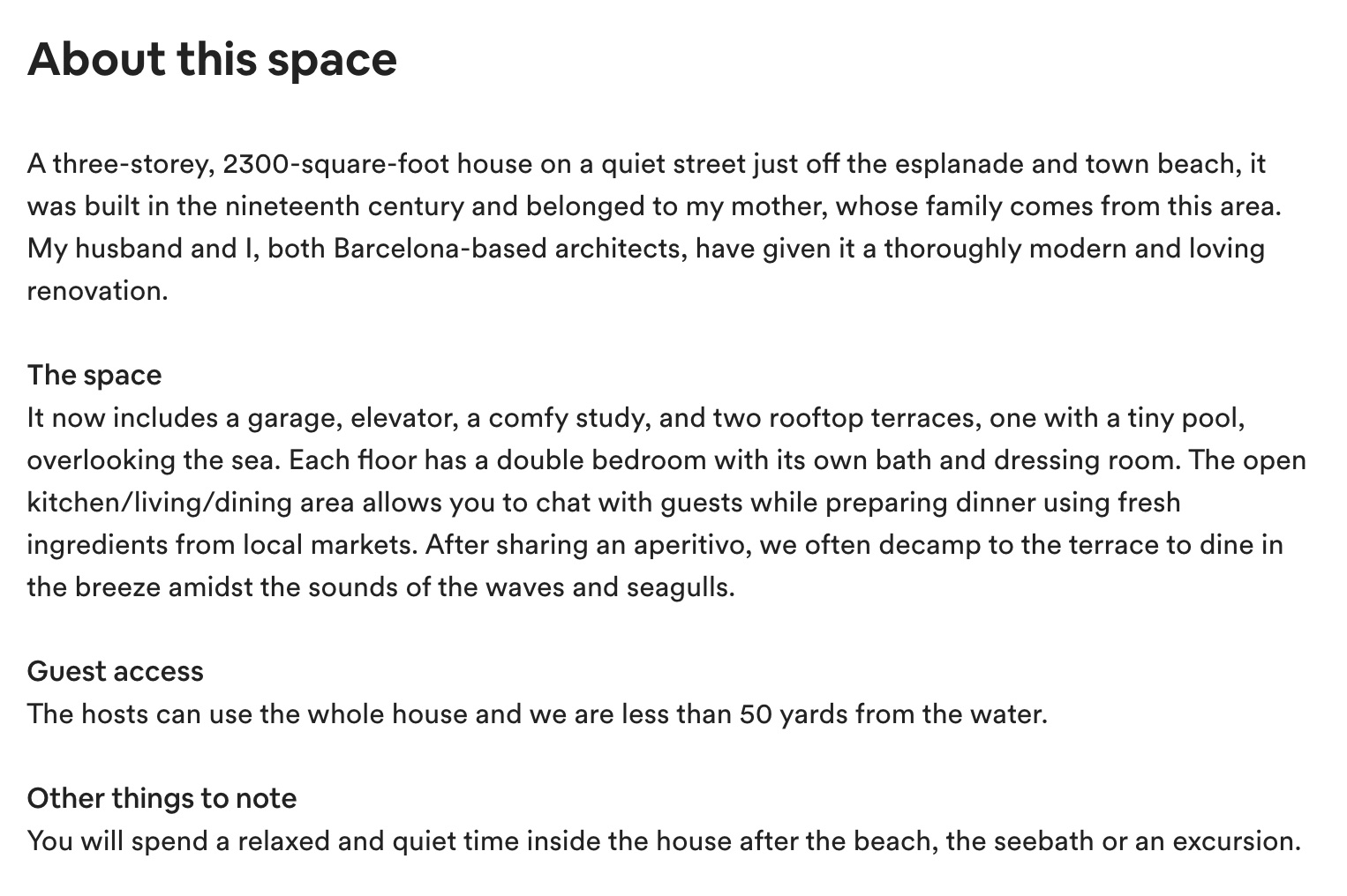 Descriptive Airbnb listing