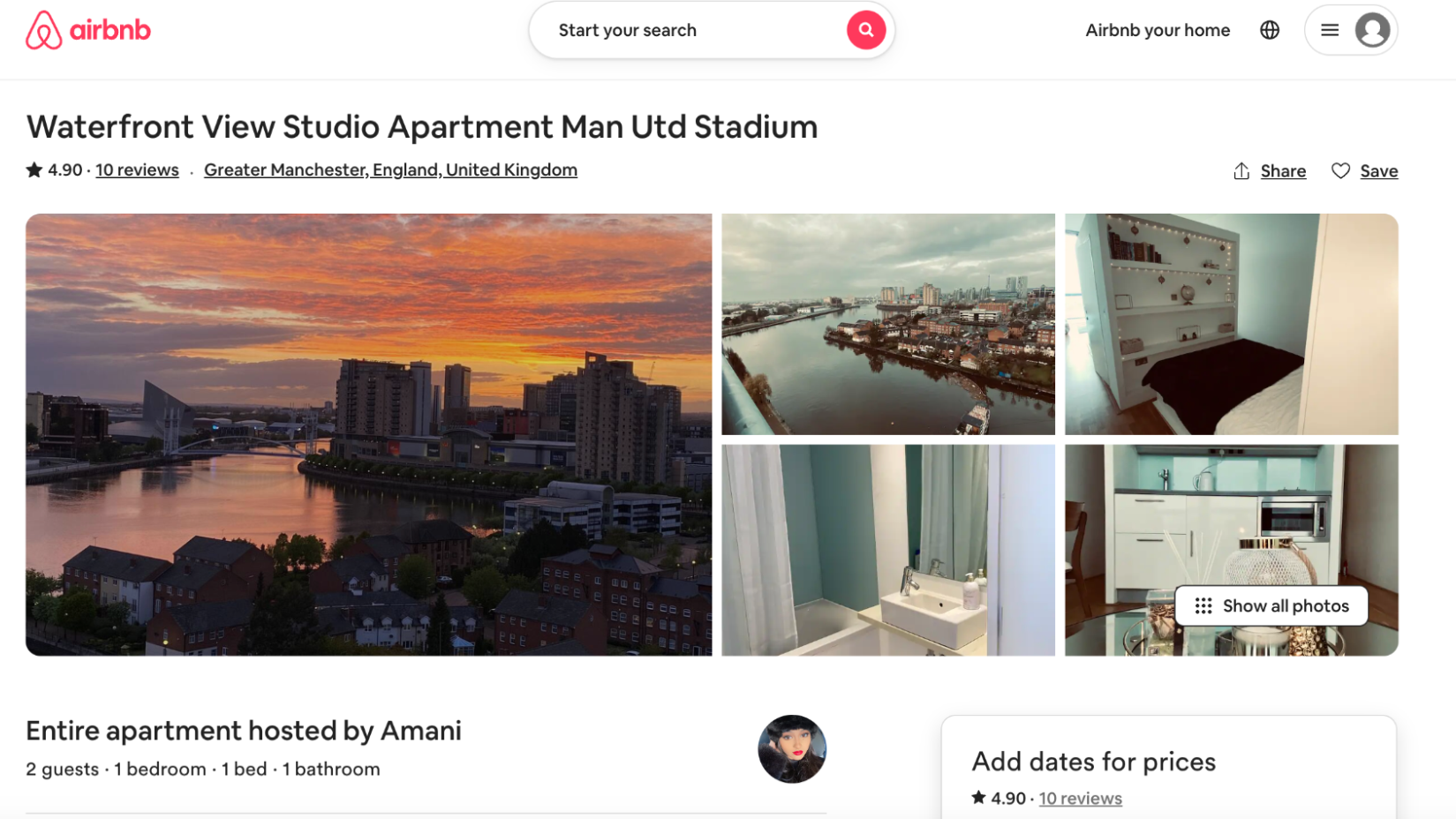 Airbnb listing