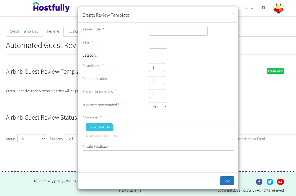 Customize your reviews and assign automatically after guest stays