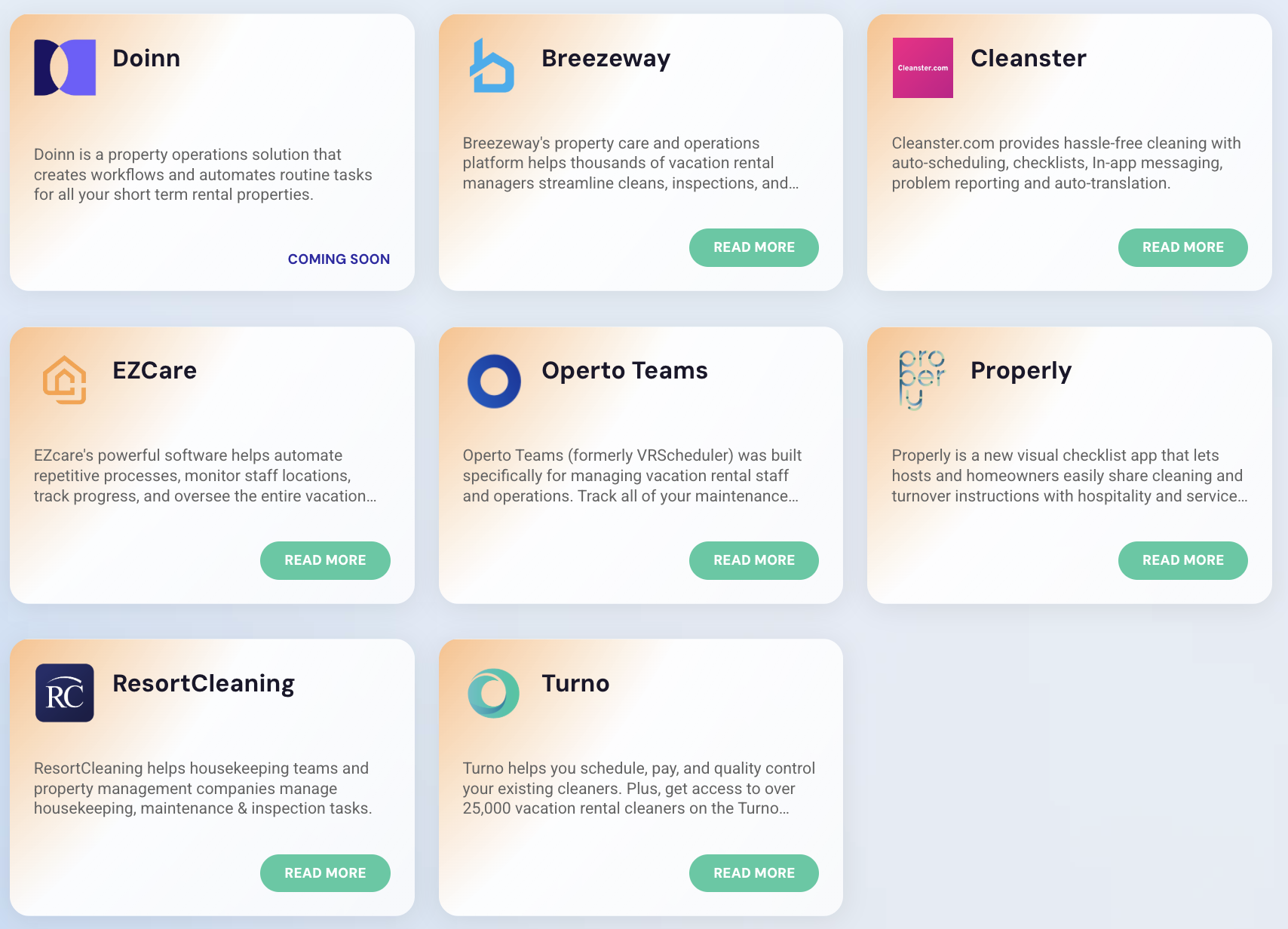 Hostfully tunrover and cleaning integrations in the Integration Marketplace