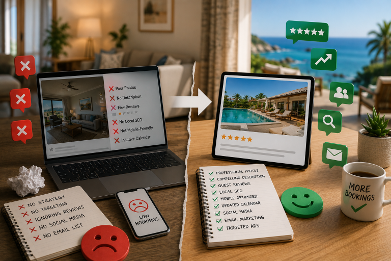 Hostfully - stock image - vacation rental marketing mistakes