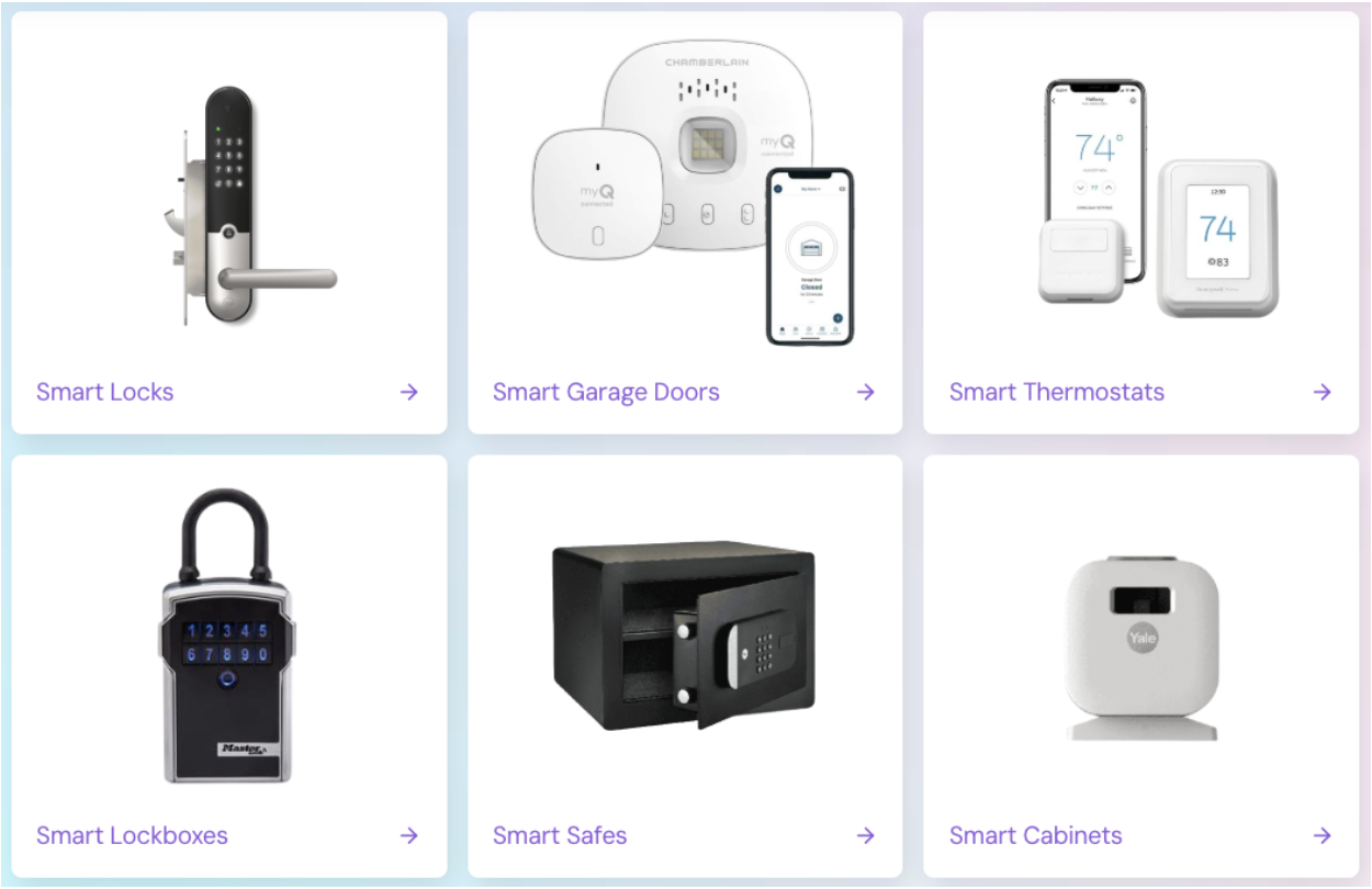 Smart home items that are compatible with Hostfully devices