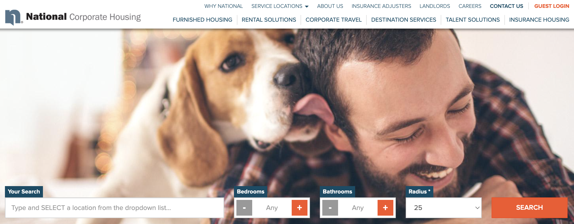 National Corporate Housing homepage