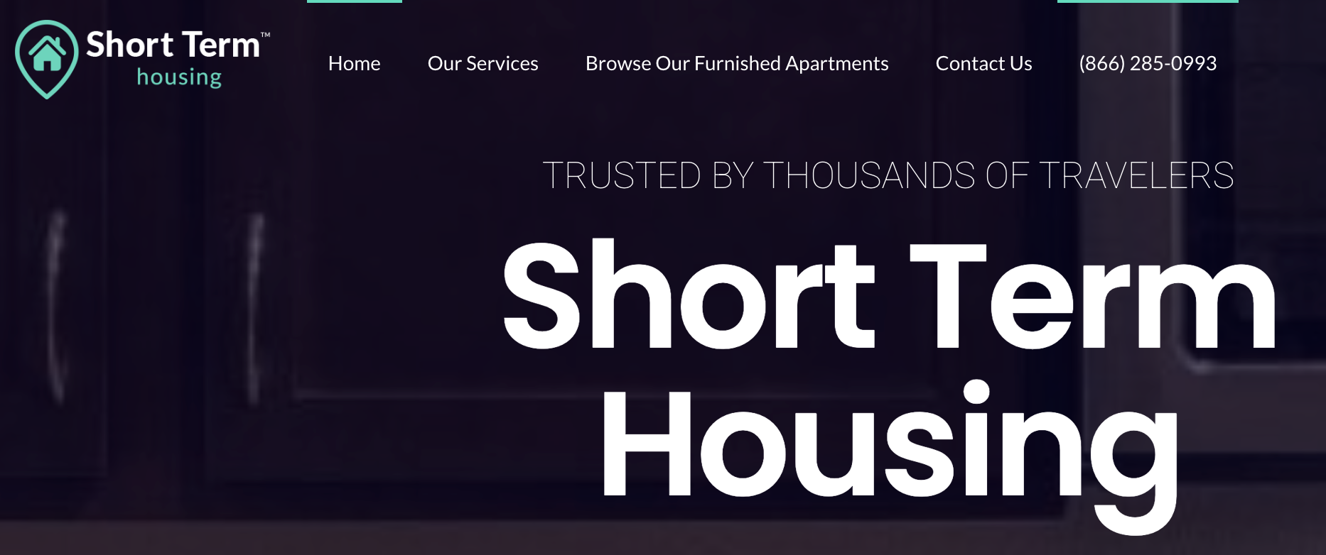Short term housing homepage