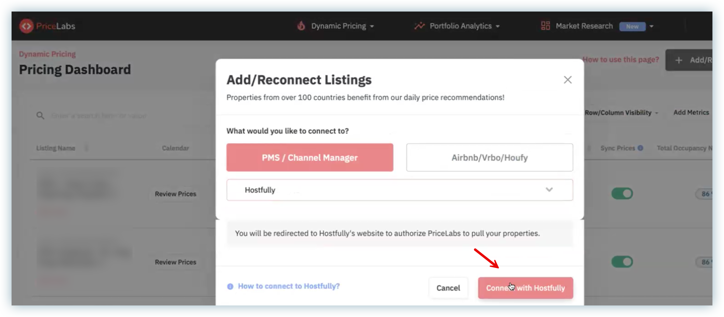 Hostfully's direct integration with Pricelabs