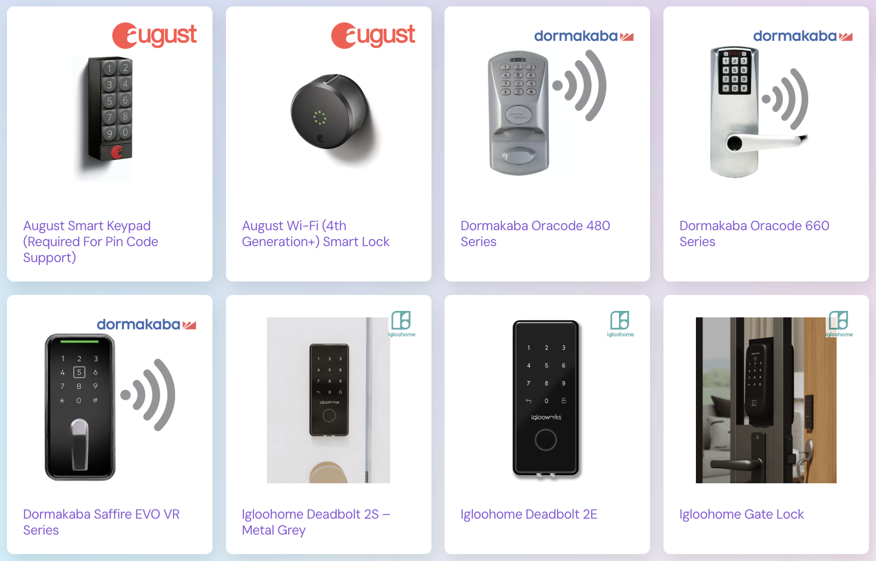 Hostfullys supported locks