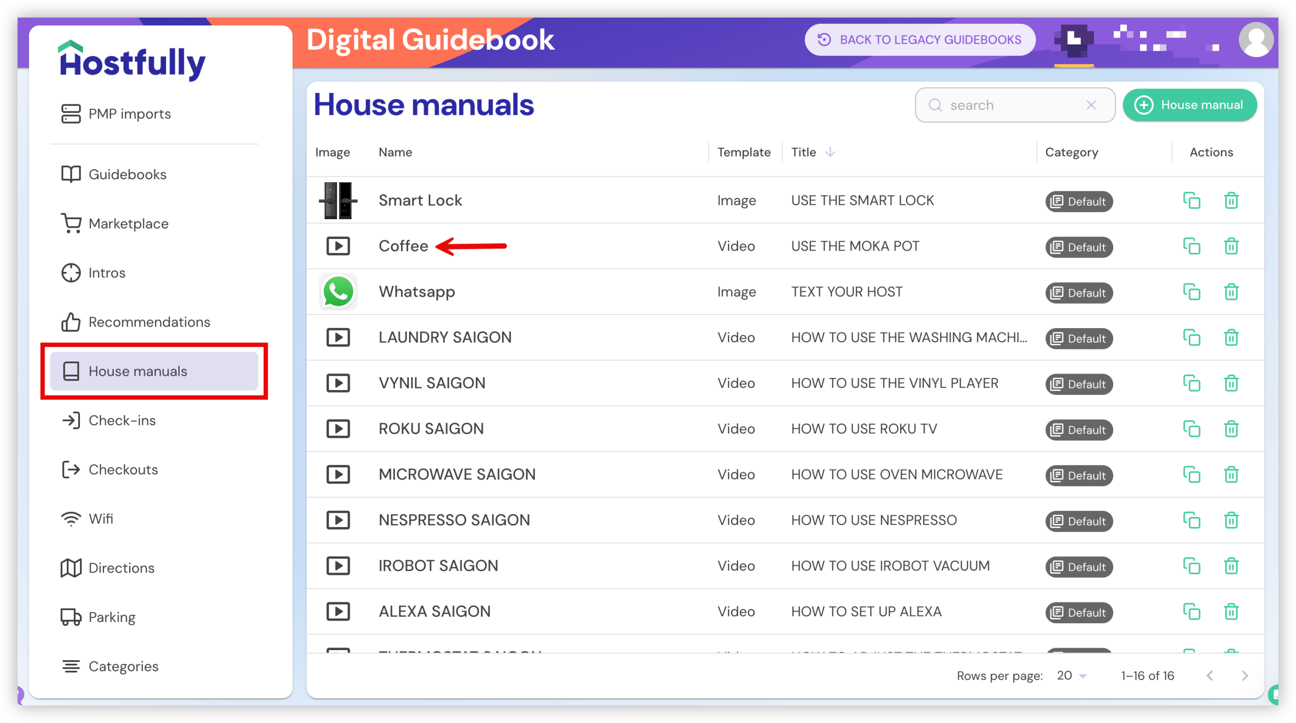 Hostfullys digital guidebooks house manual