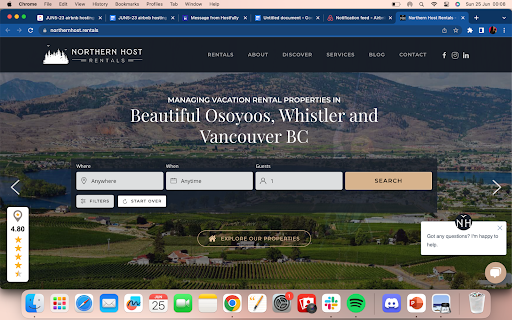 A direct booking site for Northern Host Rentals, created on Hostfully