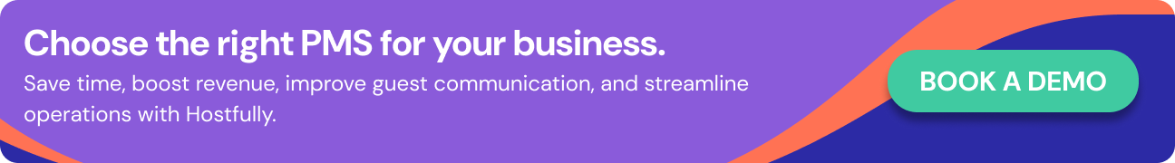 CTA to book a demo with Hostfully