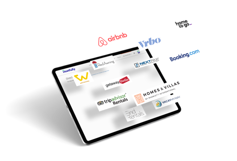 A graphic of Hostfully’s Channel Manager partners