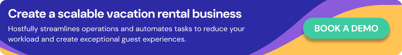 CTA to book a demo with hostfully