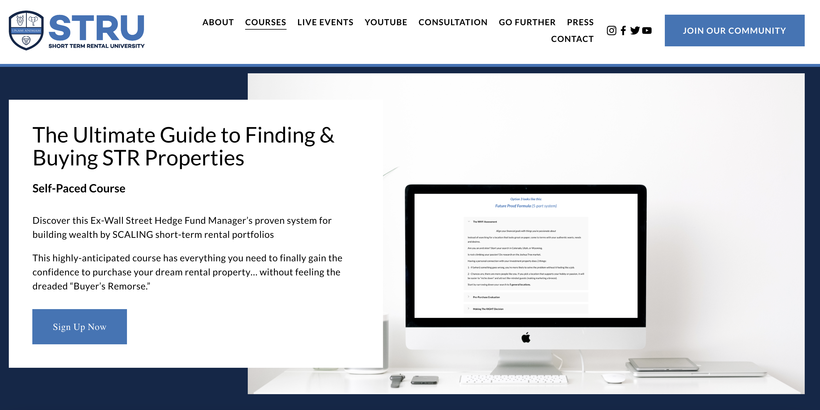 Short Term Rental University course listing