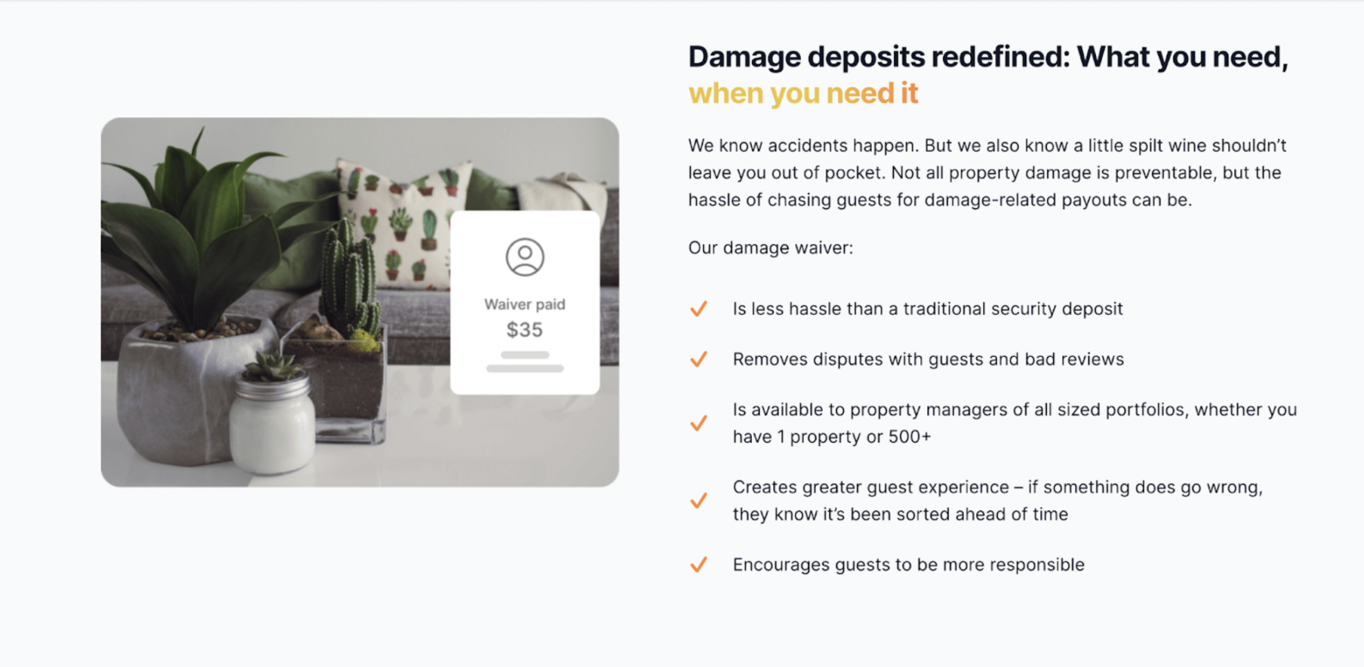 See some of the features of damage deposits