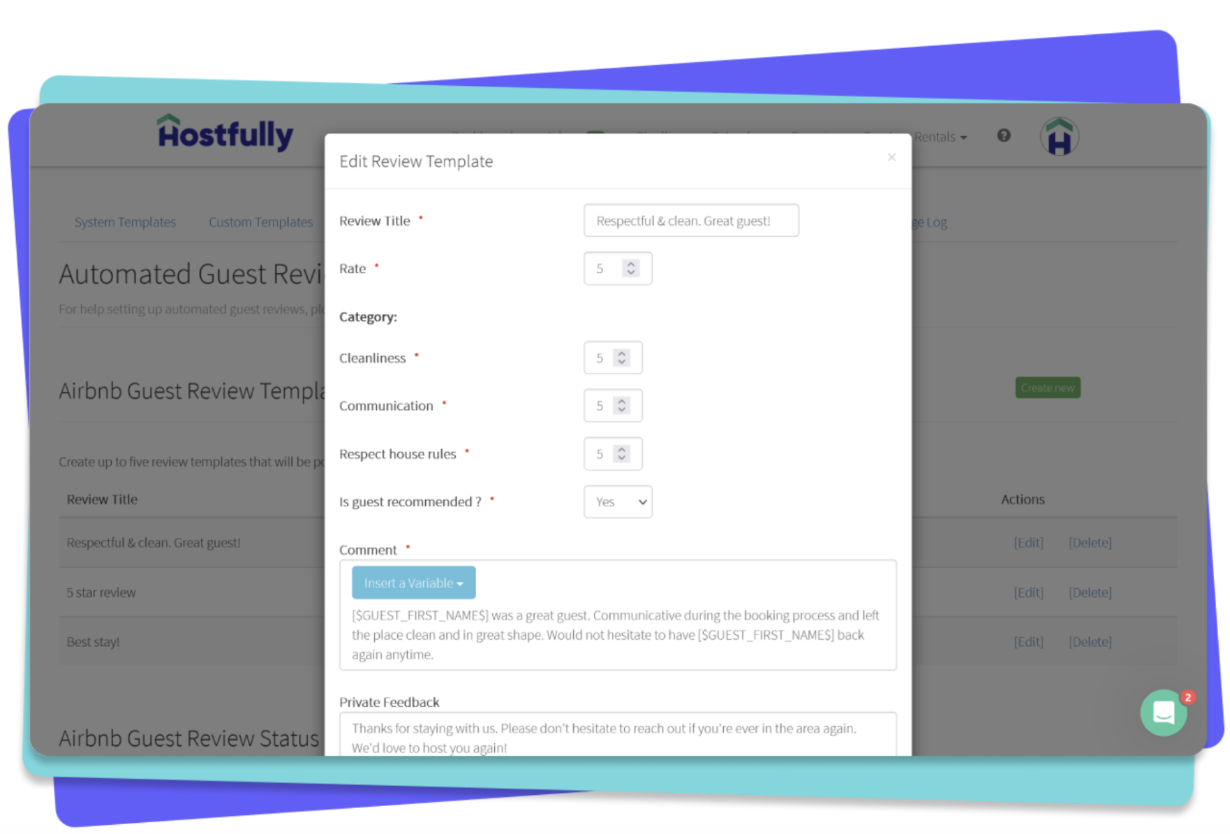 Showing Hostfully's automated messaging via templates and triggers