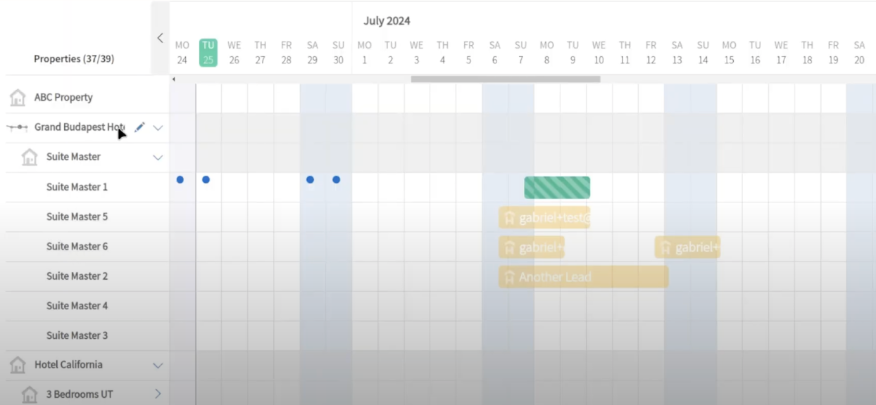 See how multi-unit shows up in the Hostfully calendar