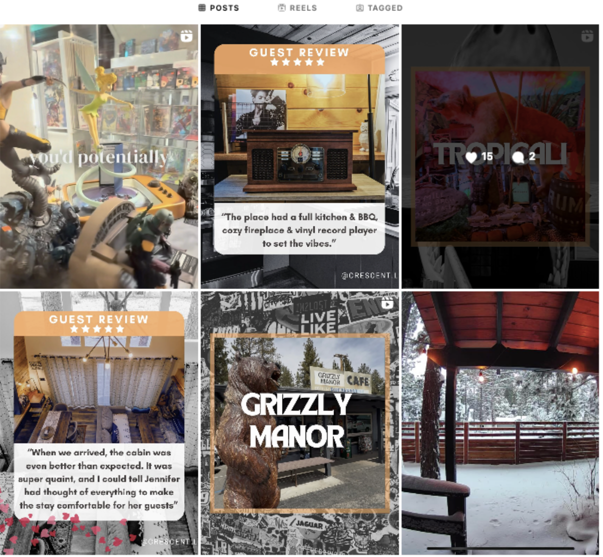 Airbnb superhost Instagram feed shows her asking for opinions