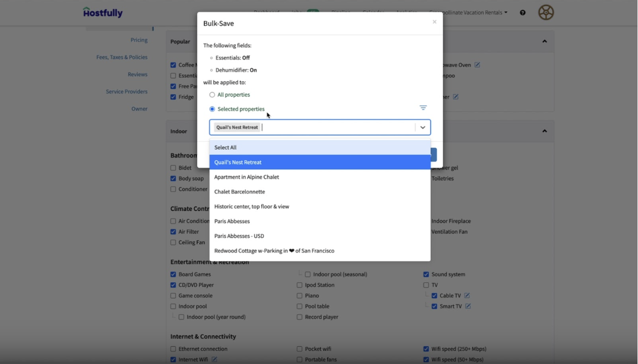 Hostfullys bulk save function shows the settings