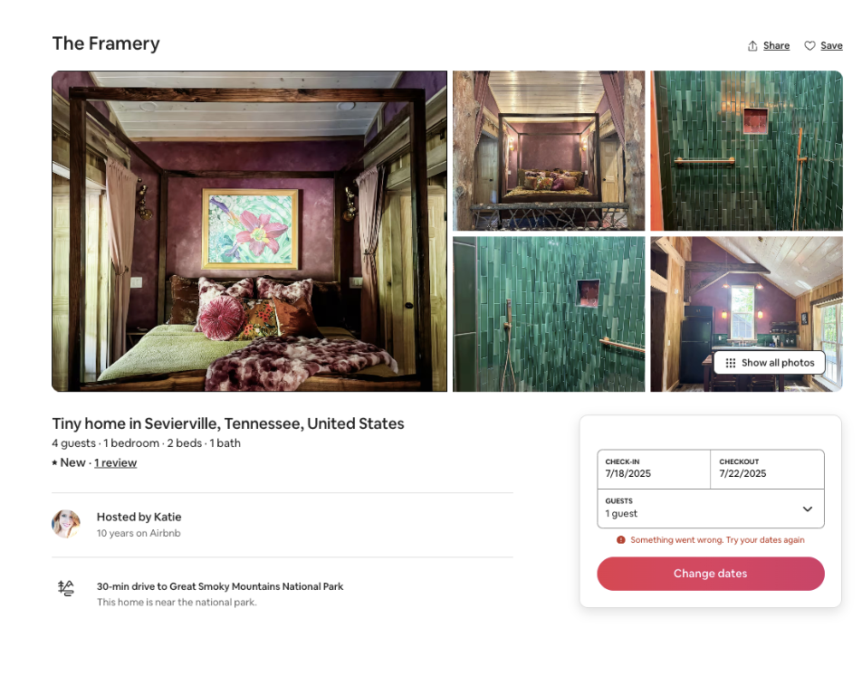 Airbnb The Framery listing