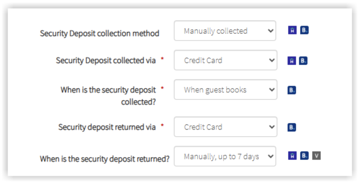 Image of Hostfully's security deposit settings