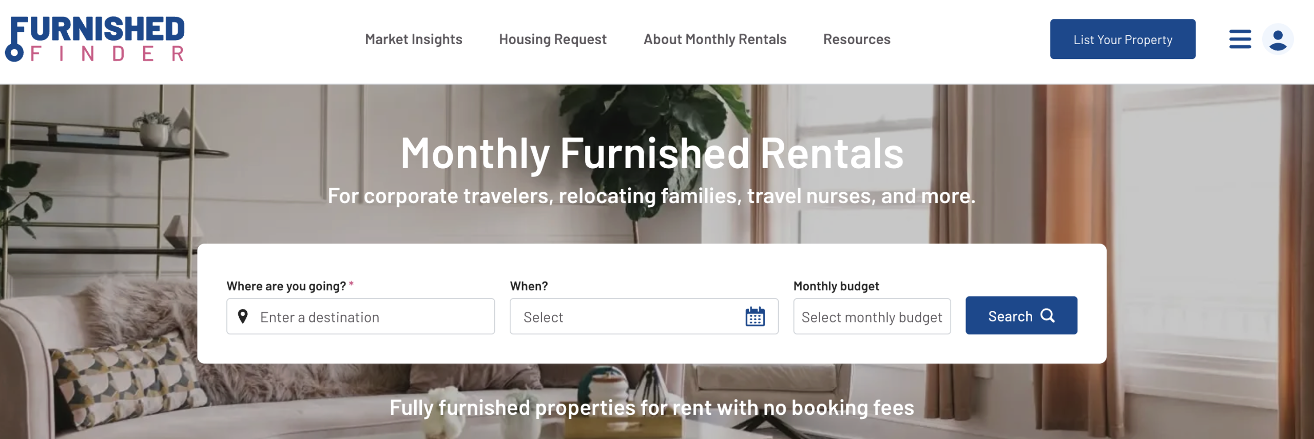 Furnished finder homepage