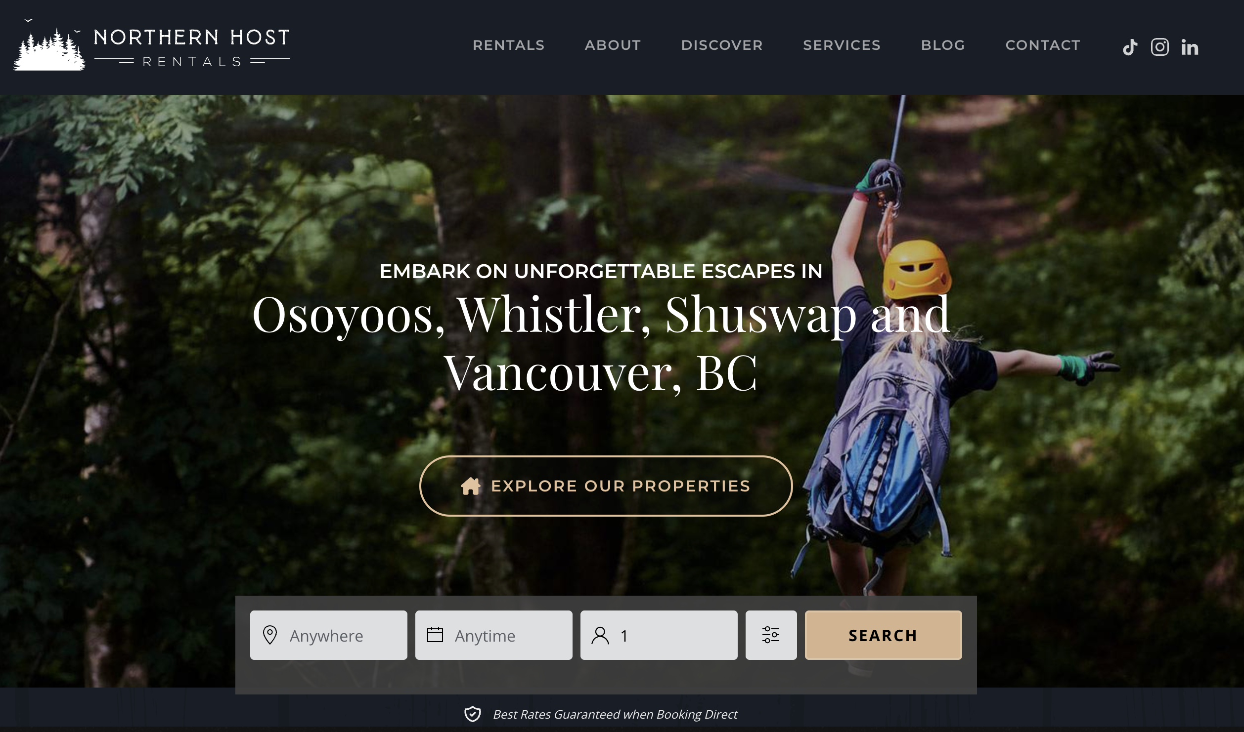 Sito di prenotazione diretta di Northern Host costruito direttamente su Hostfully