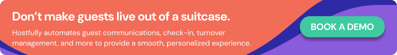 CTA to book a demo with Hostfully