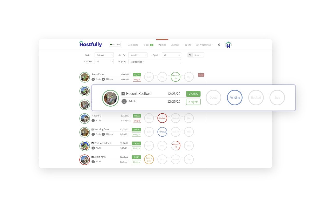 Snapshot of Hostfully's pipeline