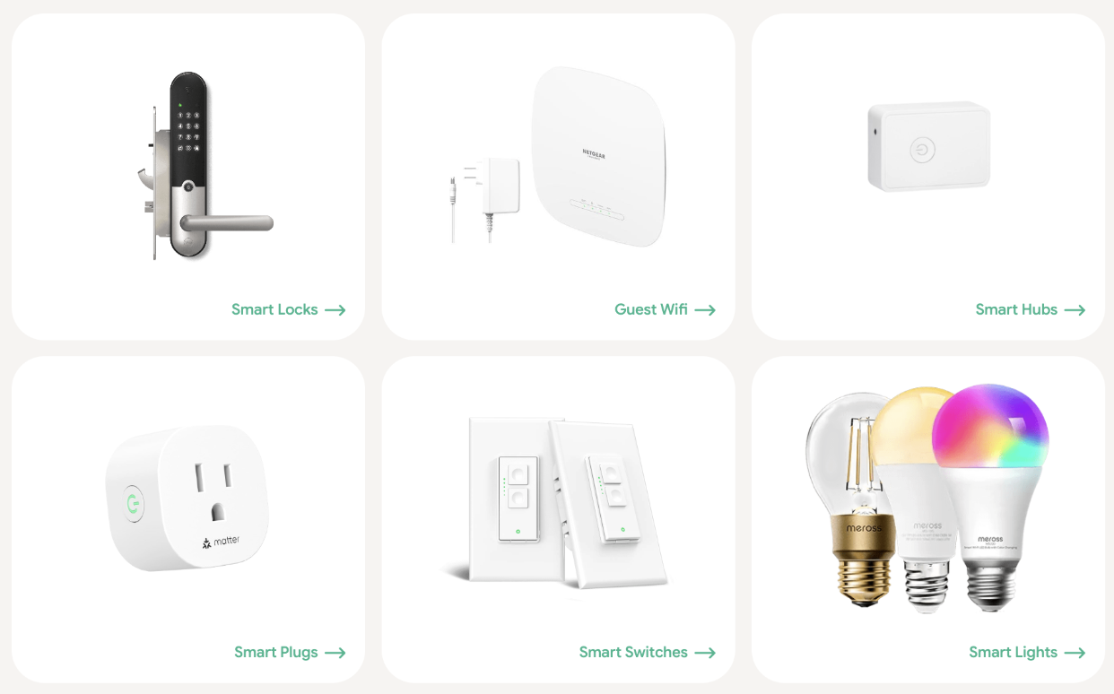 Smart devices that Hostfully powers through Hostfully Devices