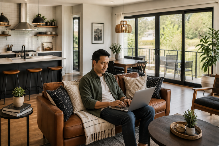 Hostfully - stock image - a vacation rental manager analyzing profitability